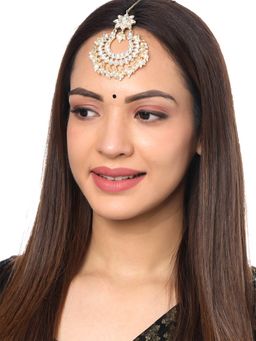 Yellow Chimes - Gold-Plated Kundan Studded Maangtikka