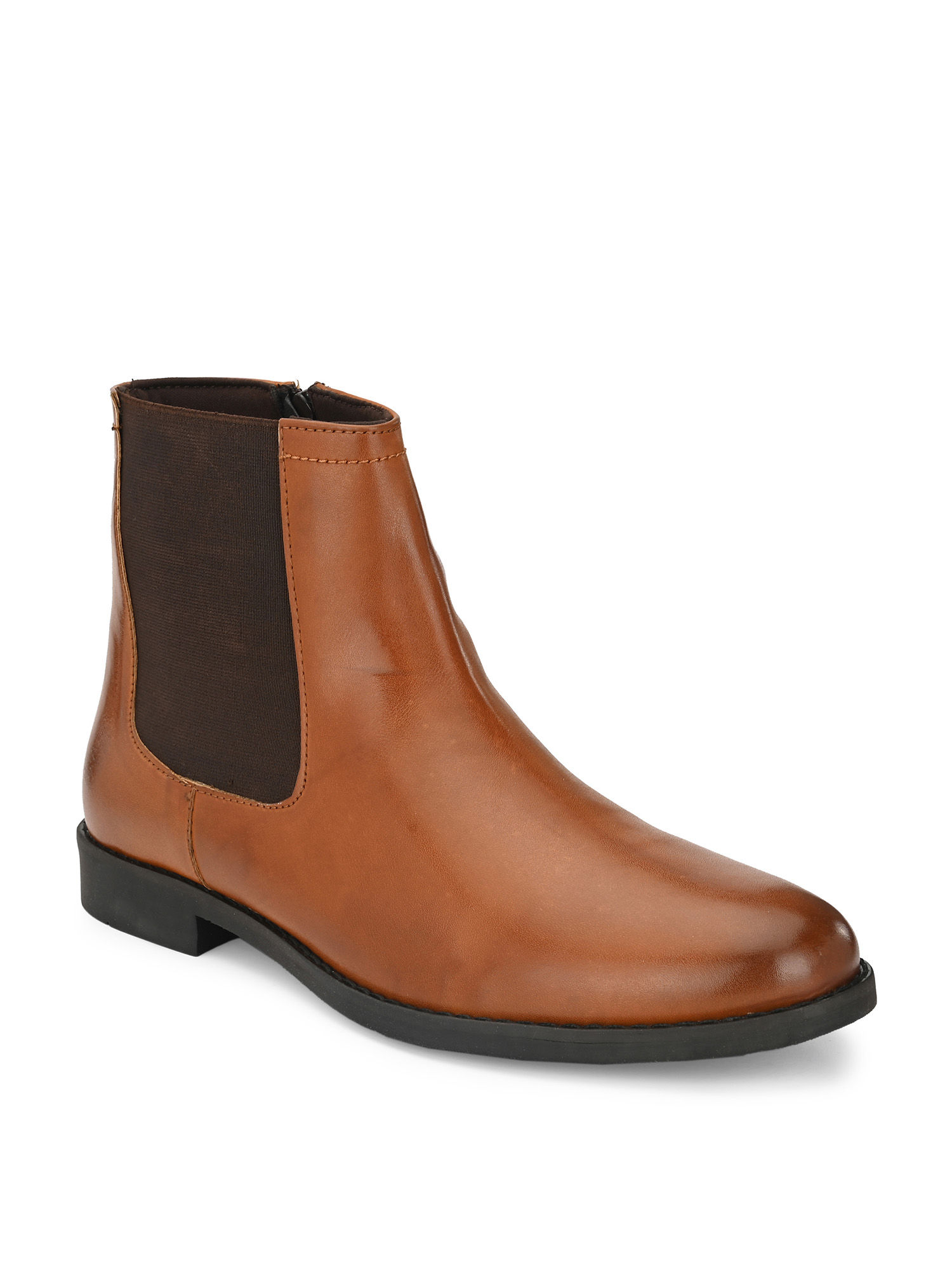 Buy Delize Solid Tan Chelsea Boots 
