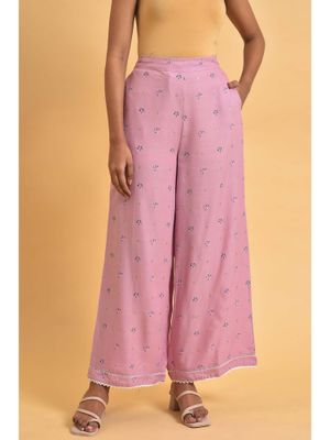 Blackberry Color Muslin Top Neck Work (T.L.46') and Parallel Pant (P.H.37') with Mixed Fabric Dupatta