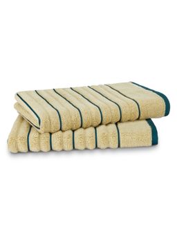 SPACES - Cotton Hand Towel Ribbed Texture High Absorbency High Loft -Beige