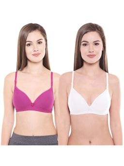 Bodycare - Pack Of 2 Lightly Padded T-Shirt Bra - Multi Color