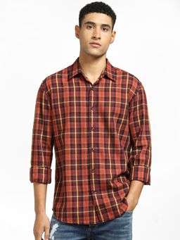 Jack & Jones - Orange Check Full Sleeves Shirt