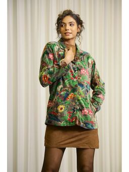 SAY - Women's Grey Floral Print Jacket