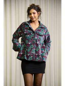 SAY - Women's Floral Print Polyester Jacket