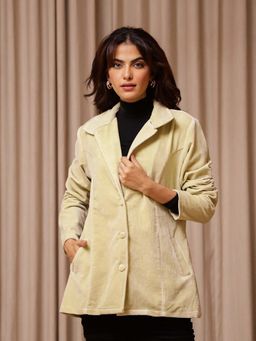 SAY - Women's Yellow Velvet Jacket