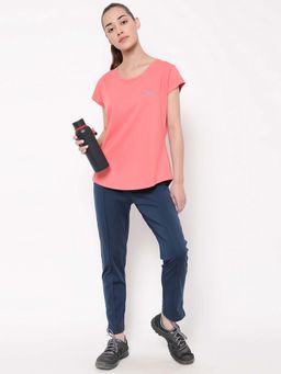 Clovia - Pink Solid Comfort Fit Active T-Shirt