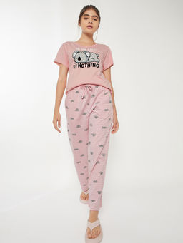 max - Women Printed Nightsuit Pink