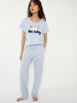 max - Women Printed Nightsuit Blue