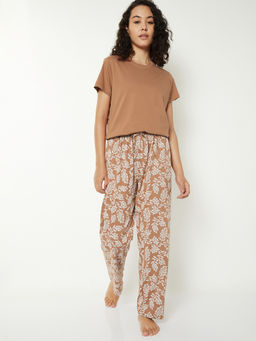 max - Women Printed Nightsuit Brown
