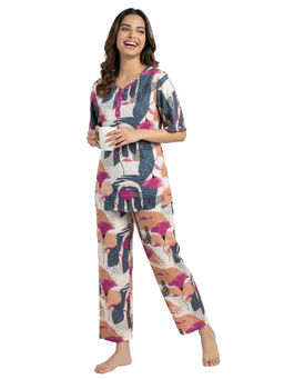 Juliet - Womens Floral Printed Nightsuit - Soft Cotton Blend Multi-Color