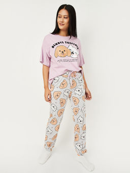 max - Women Printed Nightsuit Pink
