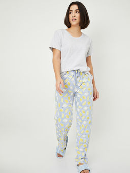 max - Women Printed Nightsuit Grey