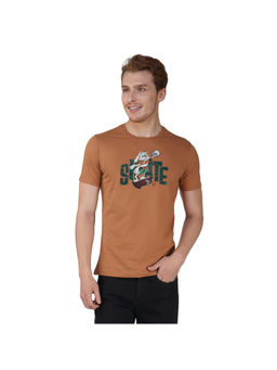 ONE SKY - Brown Regular Fit Round Neck T-Shirt