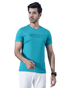 ONE SKY - Aqua Regular Fit Round Neck T-Shirt