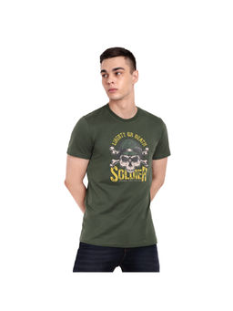 ONE SKY - Olive Regular Fit Round Neck T-Shirt