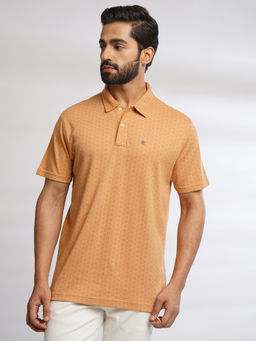 ONE SKY - Beige Regular Fit Printed Polo T-Shirt