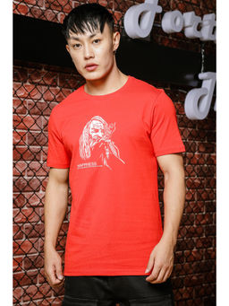 ONE SKY - Red Regular Fit Round Neck T-Shirt