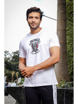 ONE SKY - White Regular Fit Round Neck T-Shirt