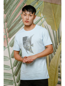 ONE SKY - Blue Regular Fit Round Neck T-Shirt