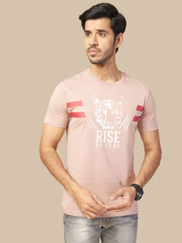 ONE SKY - Pink Regular Fit Round Neck T-Shirt