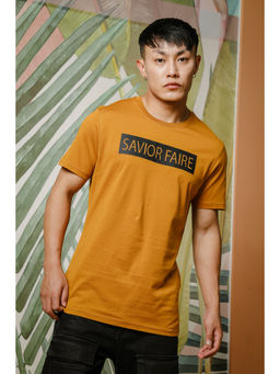 ONE SKY - Mustard Regular Fit Round Neck T-Shirt