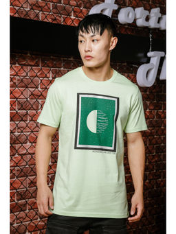 ONE SKY - Green Regular Fit Round Neck T-Shirt