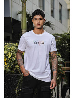 ONE SKY - White Regular Fit Round Neck T-Shirt