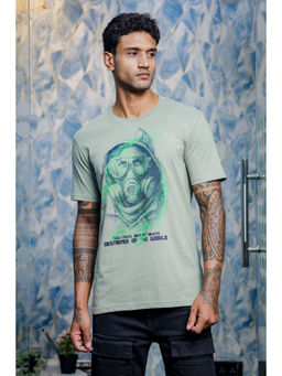 ONE SKY - Grey Regular Fit Round Neck T-Shirt