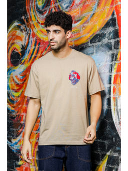 ONE SKY - Beige Regular Fit Round Neck T-Shirt