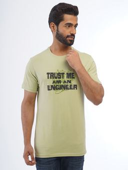 ONE SKY - Green Regular Fit Round Neck T-Shirt