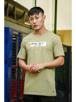 ONE SKY - Olive Regular Fit Round Neck T-Shirt