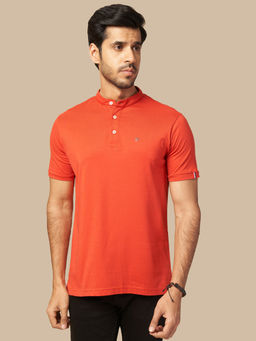 ONE SKY - Red Regular Fit Solid T-Shirt