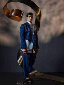 Jatin Malik - The Floating Spider Blazer with Shirt & Trouser (Set of 3)