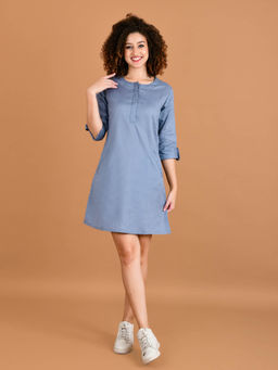 BOHOLYFE - Dove Breeze Cotton Short Mini Dress - Grey