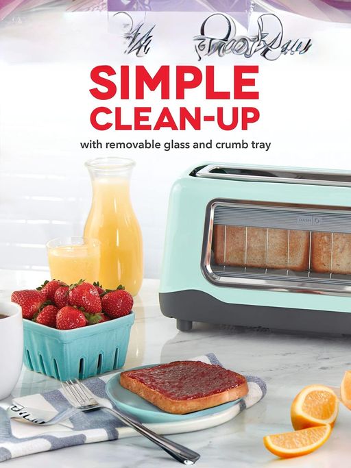 A Clear Toaster Buy Dash Clear View Toaster Aqua Online
