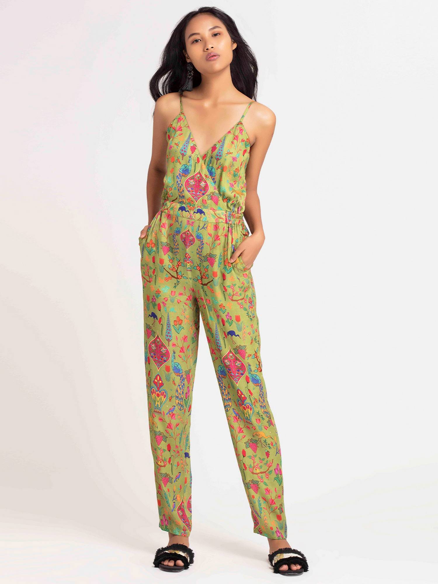 Buy SHAYE Peacock Jumpsuit Online 