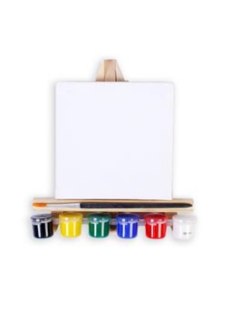 Little Birdie - Mini Display Easel with Canvas Art Paint & Brush Kit