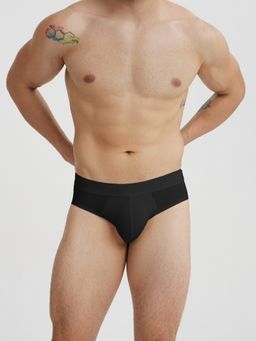 B'There - Black Modal Solid Briefs (Pack of 3)