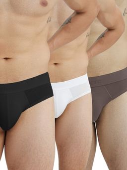 B'There - Multi-Colour Modal Solid Briefs (Pack of 3)