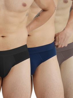 B'There - Multi-Colour Modal Solid Briefs (Pack of 3)