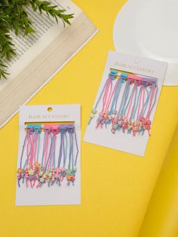 Stol'N - Pack of 12 Teddy And Star Detail Hair Clips - Multi-Color