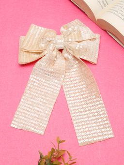 Stol'N - Bow Detailed sequin Hair Clip-Cream