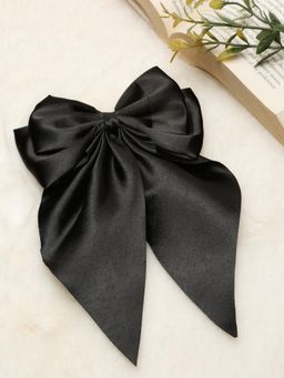 Stol'N - Bow Detailed Satin Hair Clip-Black