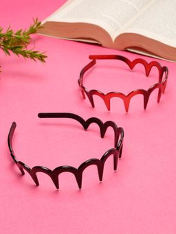 Stol'N - Pack of 2 Comb Designed Hair Bands - Black & Brown