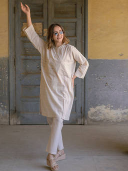 Babli - Creamy Amethyst Weave Co-Ord Set