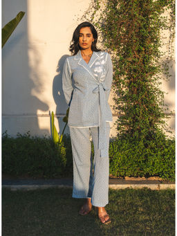 Sugnaa - Rhea Embroidered Co-Ord Set - Sky Blue