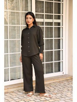 Sugnaa - Dark Olive Knitted Co-Ord Set