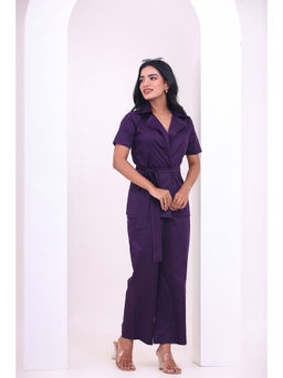 Sugnaa - Crossover Kimono Royal Purple Co-Ord Set