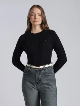Tommy Hilfiger - Regular Fit Cotton Navy Blue Sweater