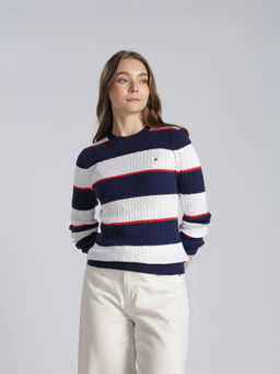 Tommy Hilfiger - Regular Fit Cotton White Sweater